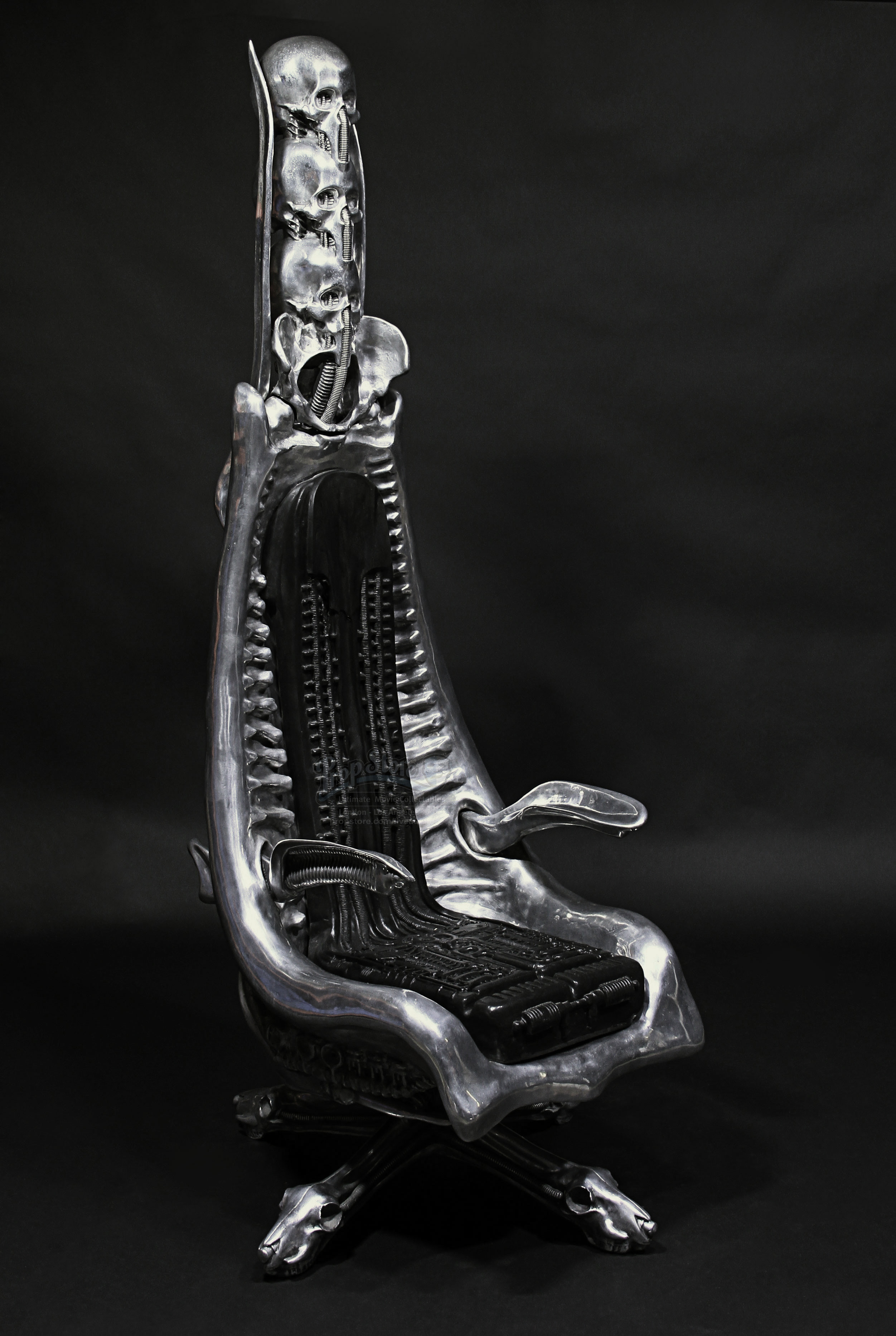 H R GIGER Giger Owned Aluminium Harkonnen Capo Chair Current H R GIGER Giger Owned Aluminium Harkonnen Capo Chair Current