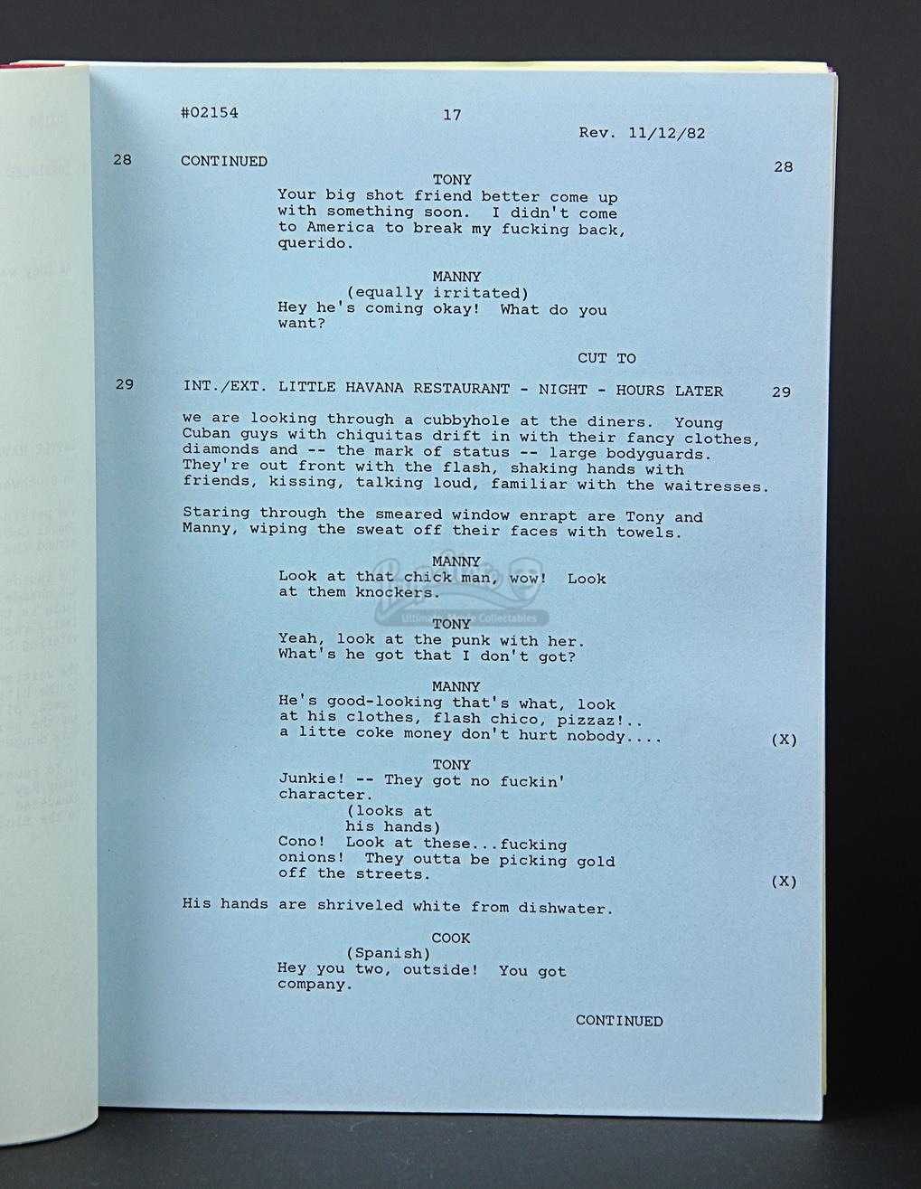 SCARFACE (1983) - Signed Shooting Script - Current Price: £1900