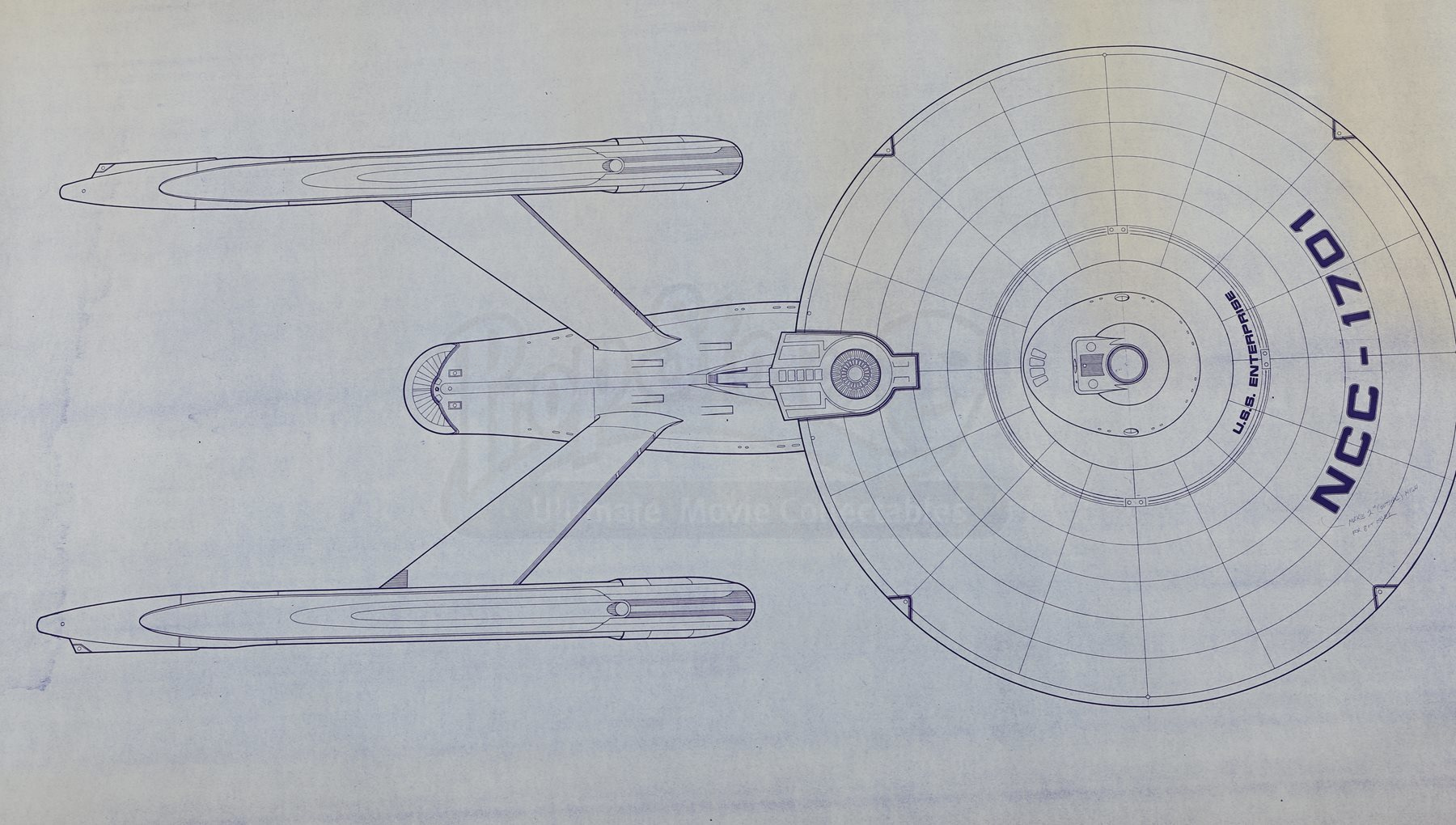 Star Trek: The Motion Picture: USS Enterprise NCC-1701 Top View ...