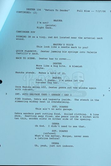 S1 E06: RETURN TO SENDER - Shooting Script - Current price: $90