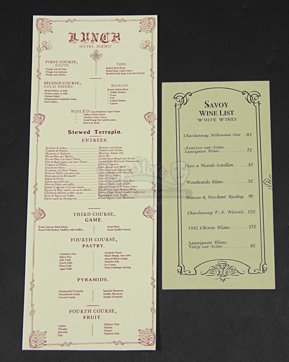 Savoy Wine List & Restaurant Menus - Current price: £15