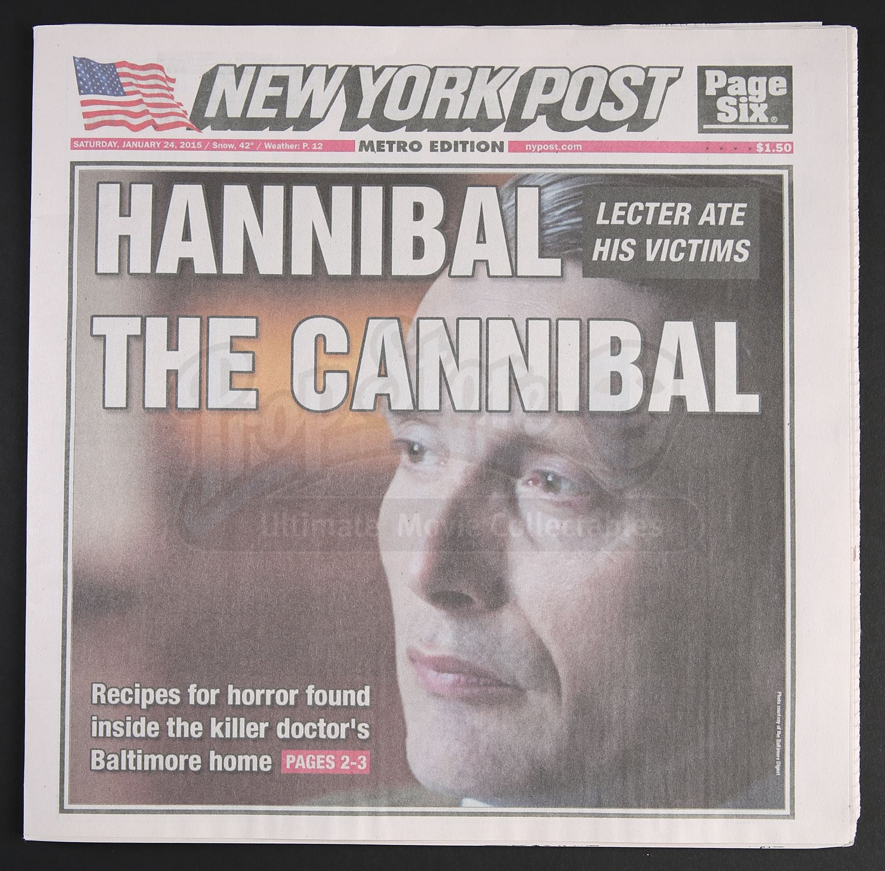 SEASON 3 br “Hannibal the Cannibal” Newspaper