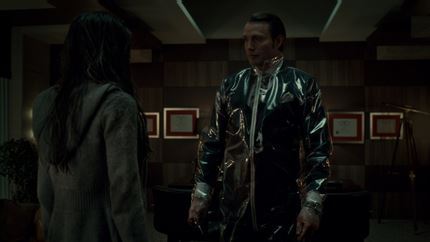 Hannibal Lecter’s (Mads Mikkelsen) bloody vinyl kill suit from episode ...