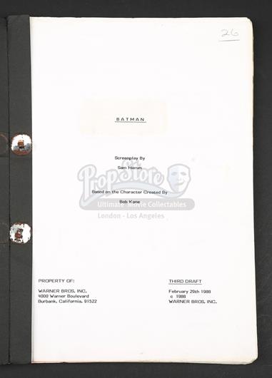 BATMAN (1989) - Production-Used Script - Current price: £1500
