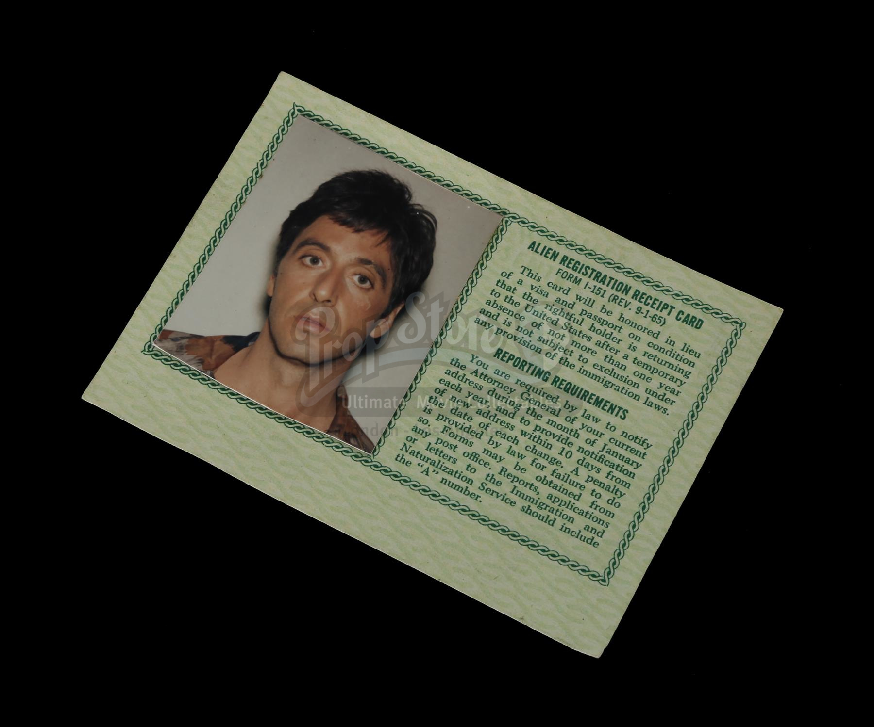 SCARFACE (1983) - Tony Montana's (Al Pacino) Green Card - Current price ...