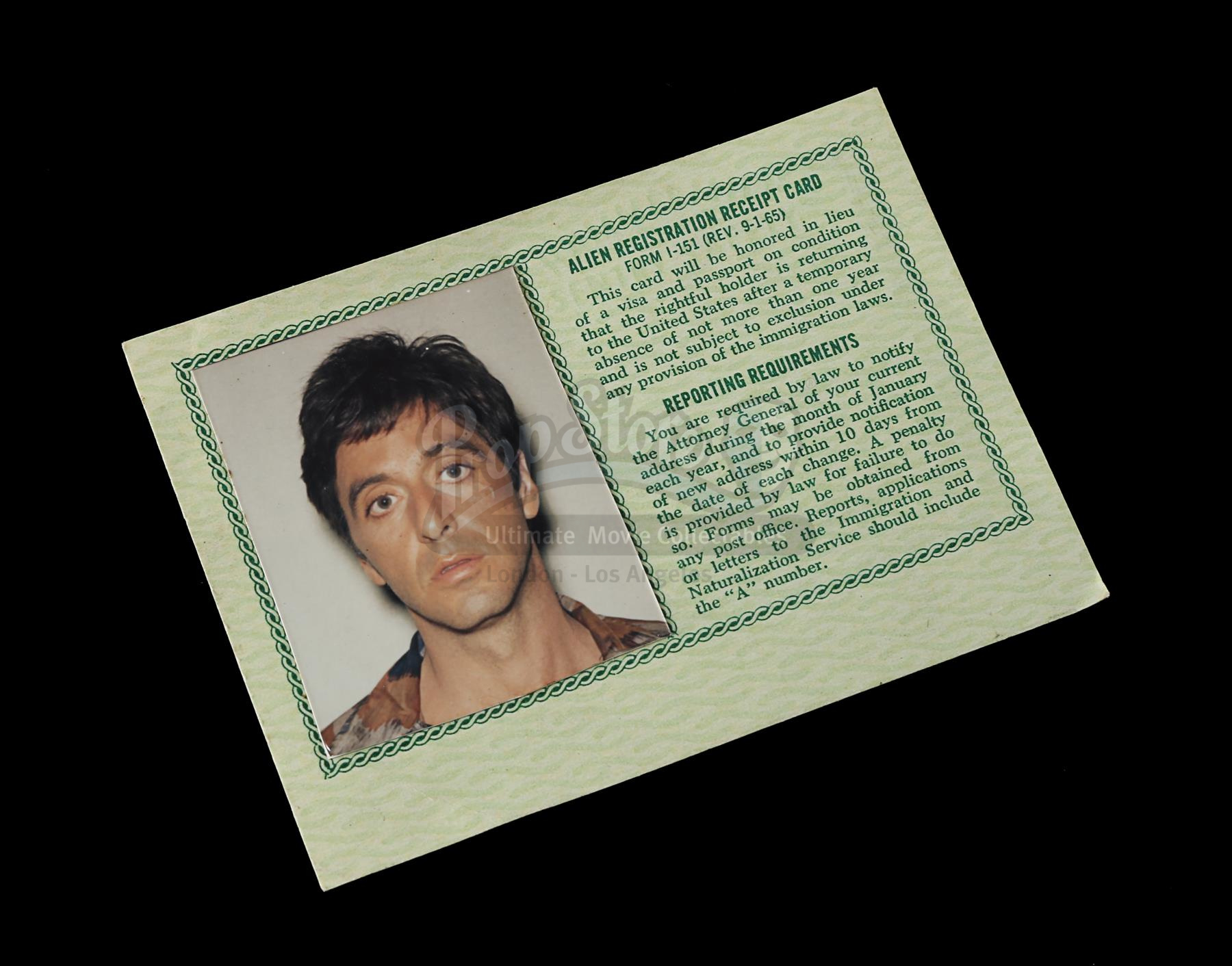SCARFACE (1983) - Tony Montana's (Al Pacino) Green Card ...