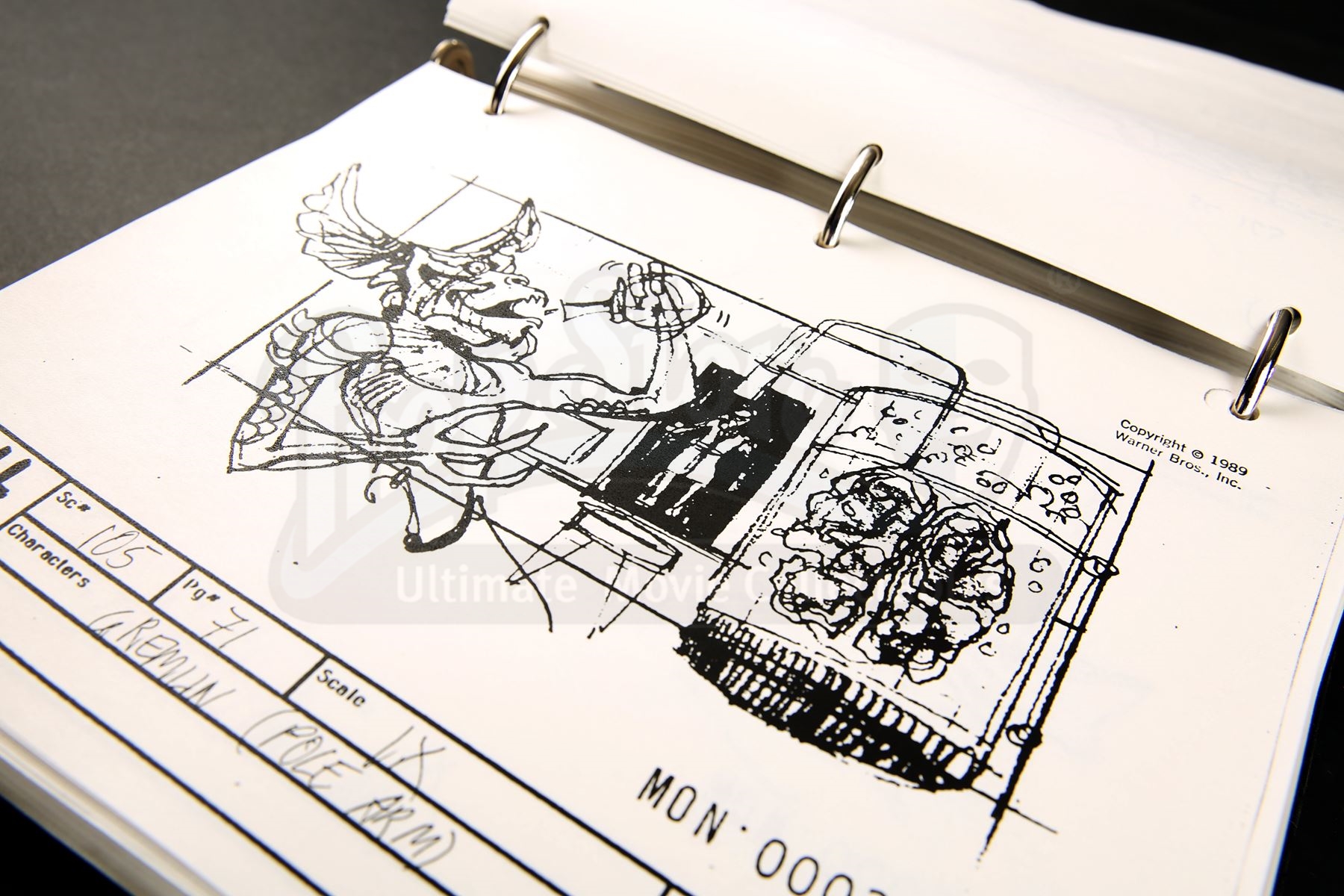 Gremlins Script Excerpt GREMLINS 2: THE NEW BATCH (1990) - Production Script and Storyboard Binder