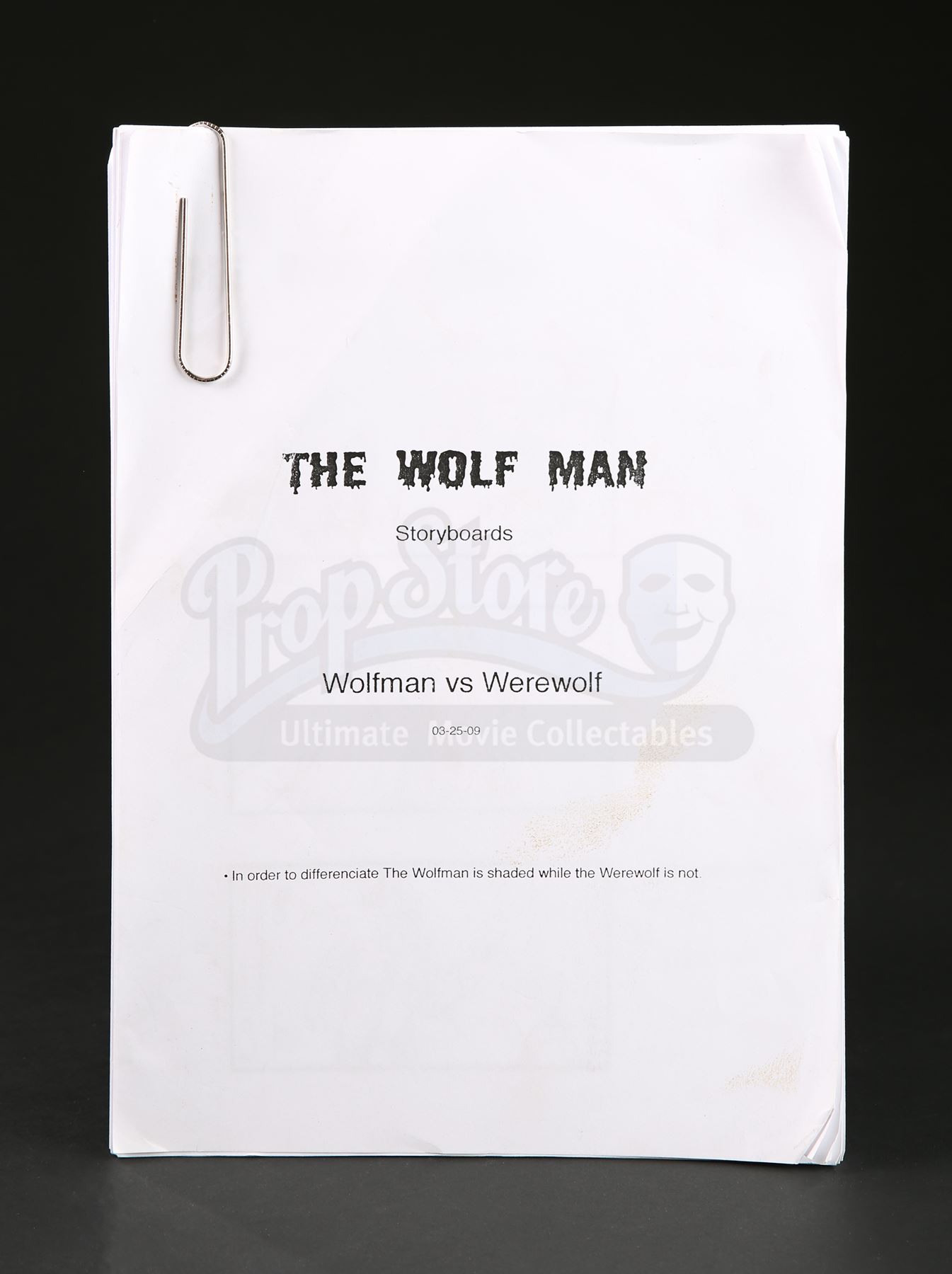 The Wolfman 10 Wolfman Vs Werewolf Storyboard Lot Current Price 45