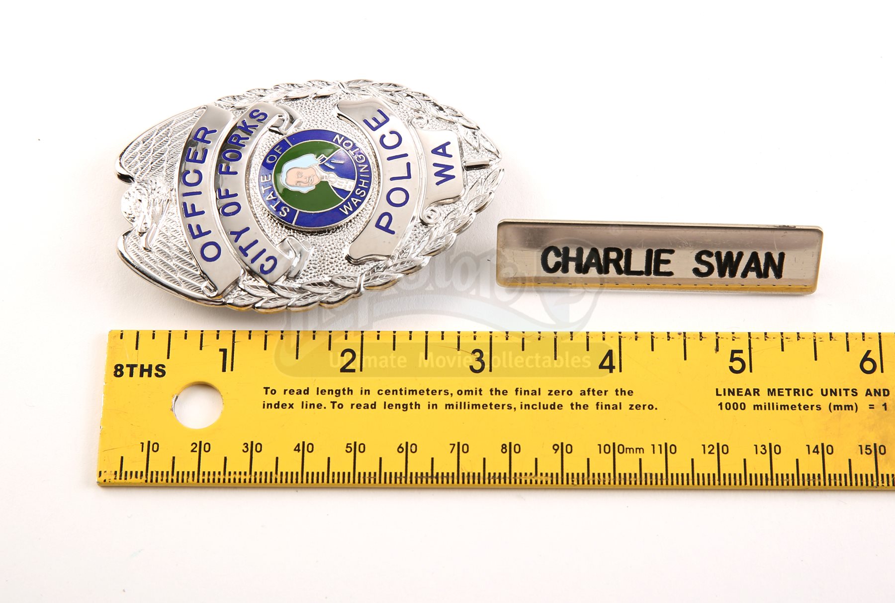 Charlie Swan's Forks Police badge and nametag from The Twilight Saga