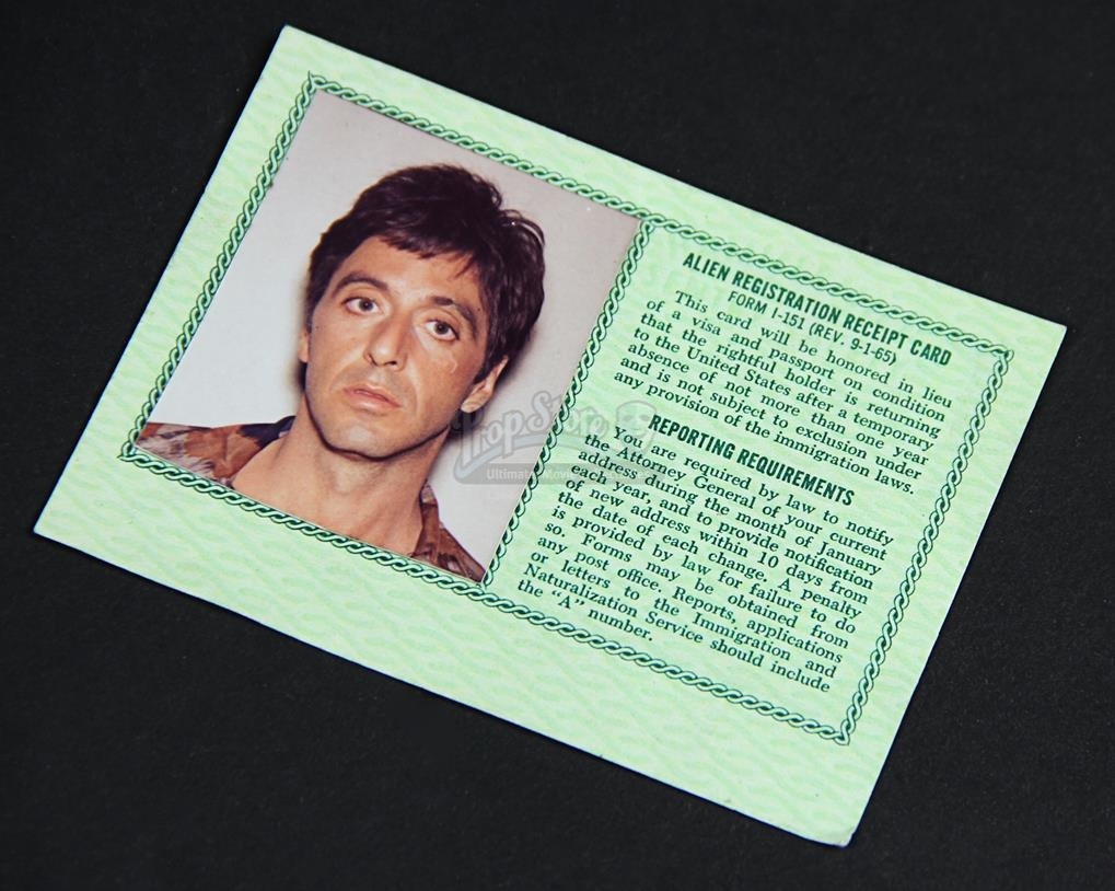 SCARFACE (1983) - Tony Montana's (Al Pacino) Green Card - Current price ...