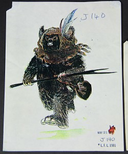 Star Wars Ep VI - Colour Ewok Production Design SheetA3