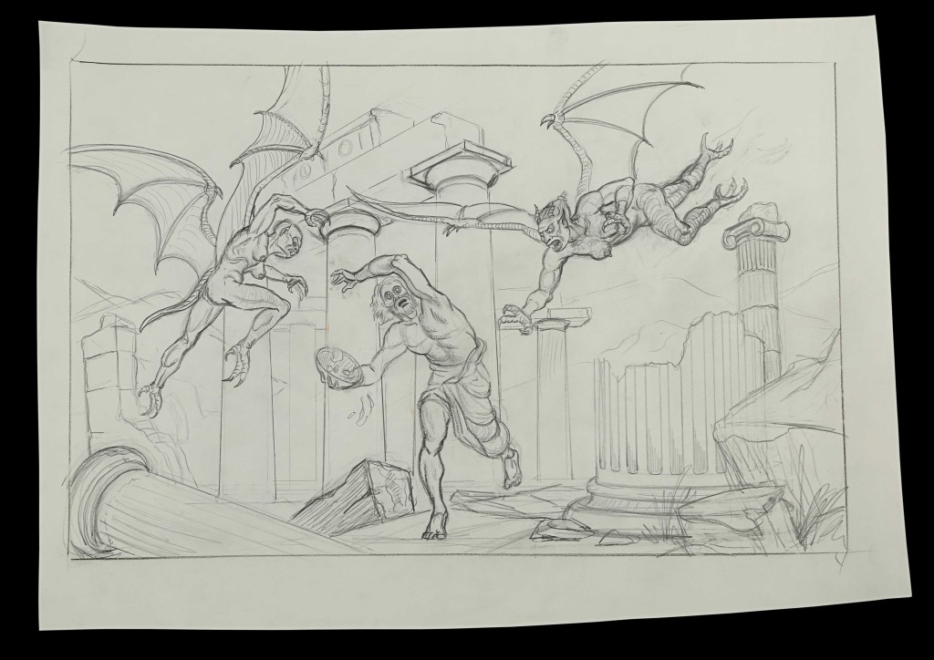70982_Ray-Harryhausen-Hand-Drawn-Concept-of-Phineas-Patrick-Troughton-and-the-Temple-of-the-Harpies_1